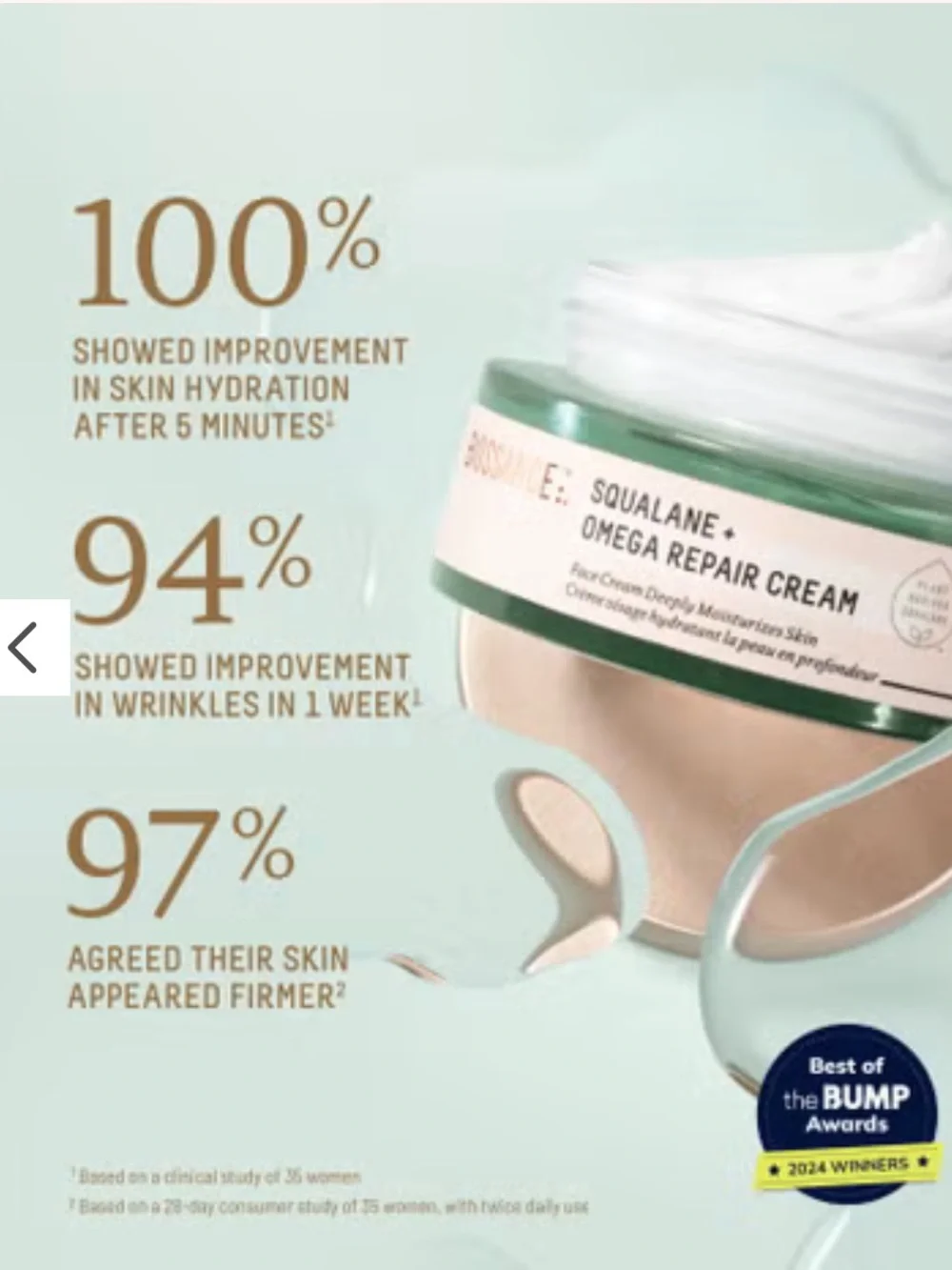 Biossance Squalane + Omega Repair Cream deeply moisturizes great for sensitive